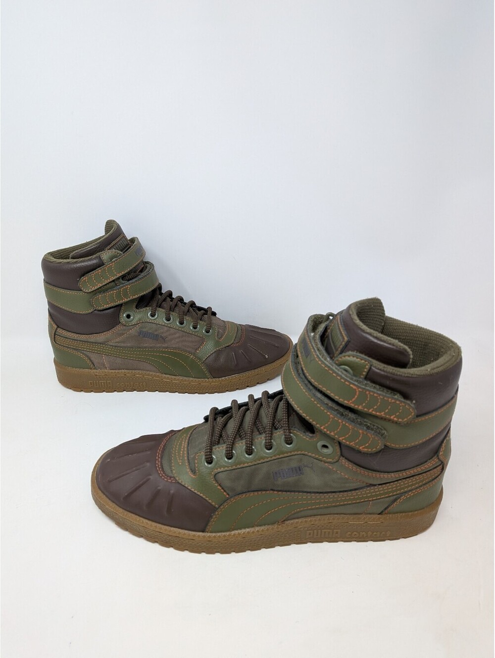 Puma Sky II Hi Duck Boots Size 9.5 Olive Brown High Top 362891-02